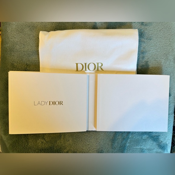 100% Authentic Dior: Medium Lady D-Lite Bag, Canvas Blue Toile de Jouy Embroider - Picture 3 of 15